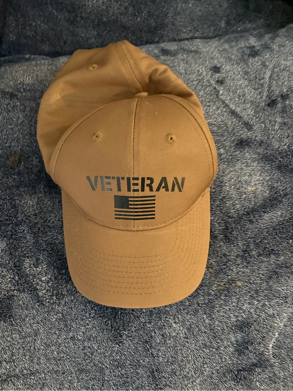 Veteran Embroidered Brown Baseball Cap